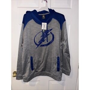 Tampa Bay Lightning NHL Performance Hoodie Gray & Blue  2xl Pullover Athletic
